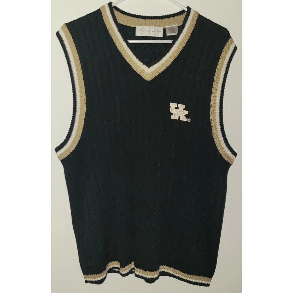 Vintage Sports In Motion UK Kentucky Wildcats Vest Men's Size Large Navy Blue